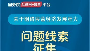 操骚逼舔骚逼莫骚逼操逼国务院“互联网+督查”平台公开征集阻碍民营经济发展壮大问题线索